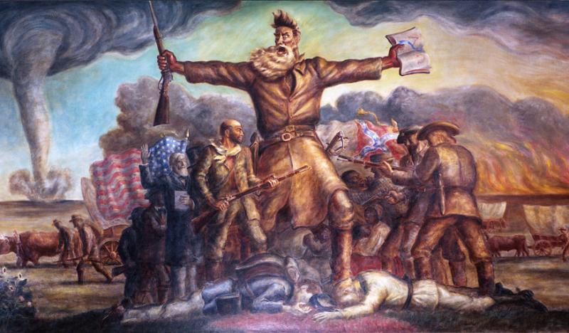Brown is depicting among vivid imagery as a zealot of his beliefs concerning antislavery.