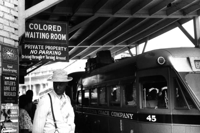 At the bus station