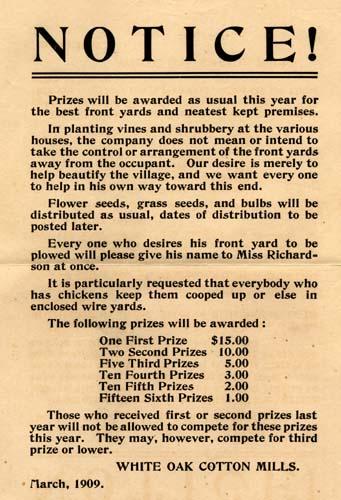 <img typeof="foaf:Image" src="http://statelibrarync.org/learnnc/sites/default/files/images/whiteoaknotice.jpg" width="341" height="500" alt="White Oak Cotton Mills: Notice!" title="White Oak Cotton Mills: Notice!" />