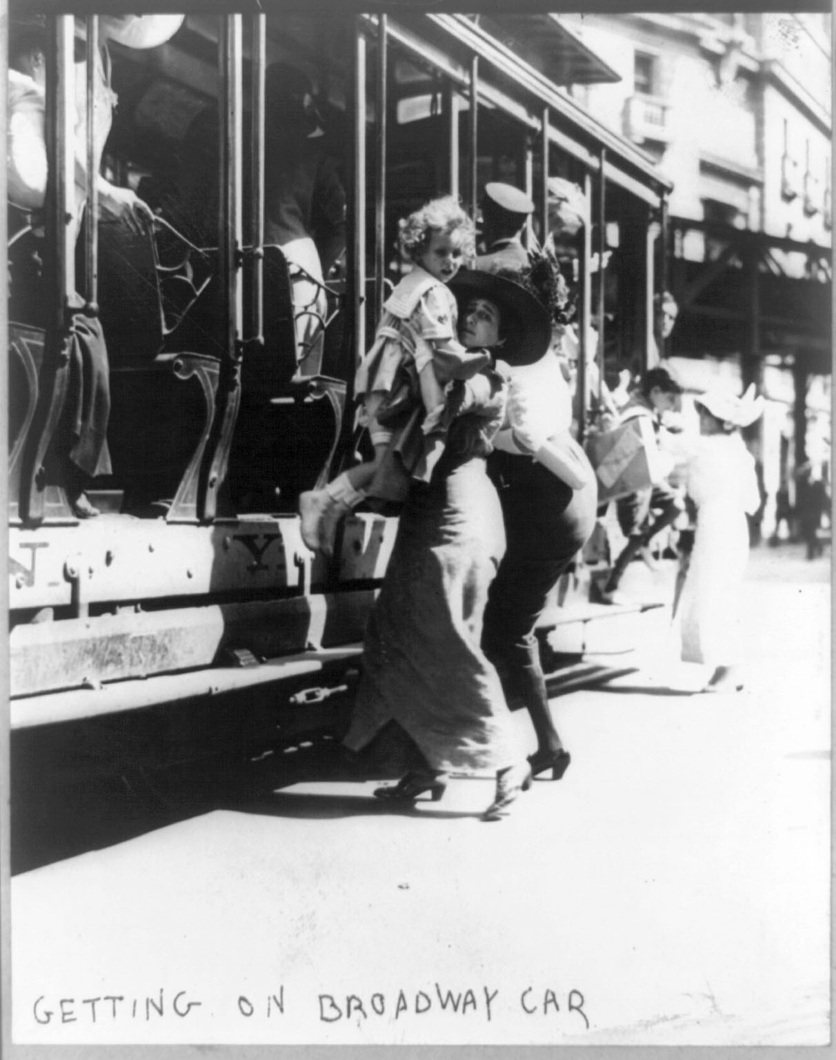 Getting on the Broadway car