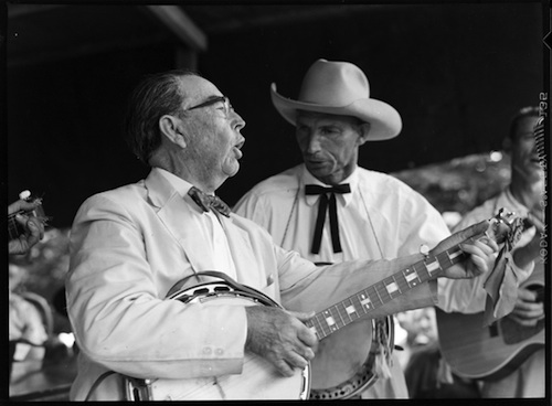 Bascom Lamar Lunsford and George Pegram play banjos